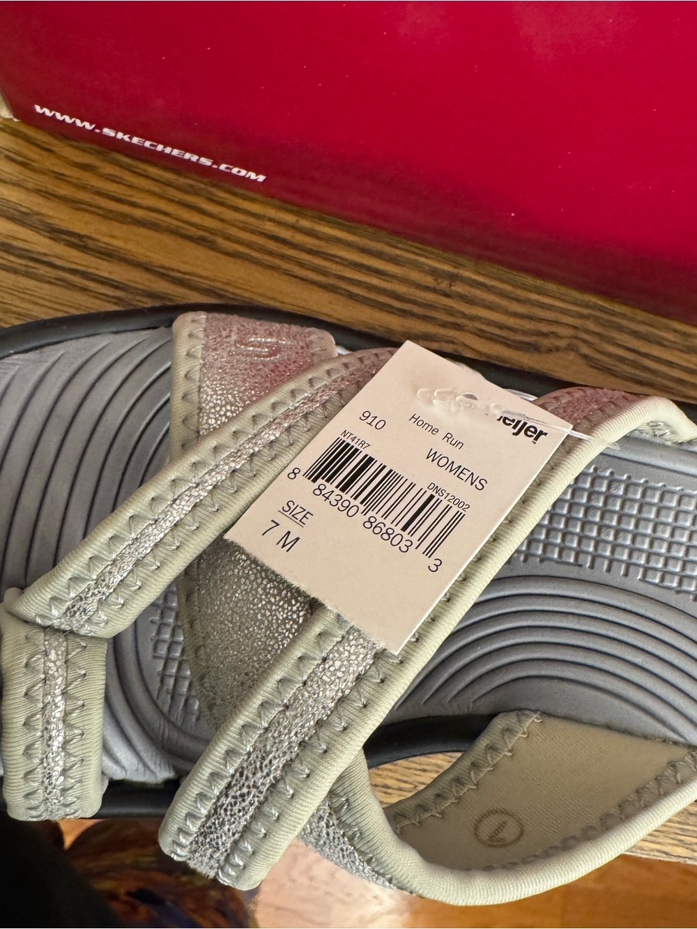 NIB Skechers Cali Rumblers Silver Metallic Strappy Wedge Sandals Size 7 - Picture 4 of 13